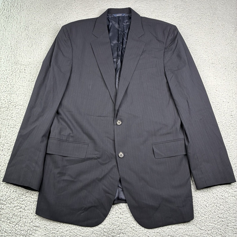 Brooks Brothers Madison Blazer Men's 42 L Black Wool Pinstripe BrooksCool